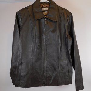 George Dark Brown Leather Jacket M CL3068 0220